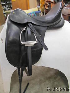 Bates Isabel Werth Buffalo Leather Dressage Saddle & Fittings Used 17 1/2"