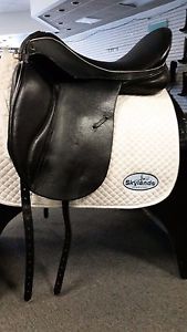 Used JRD Dressage Saddle - Size 19" - Black w/ Gold Piping
