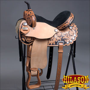 T316BKIN HILASON FLEX-TREE BARREL RACING TRAIL RIDING WESTERN SADDLE 14 15 16 17
