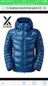 Berghaus Ramche 2.0 Men's M Medium Blue/ Green Lining Coat Down Jacket