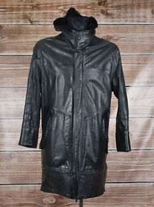 Hugo Boss Sport Nori Hommes Cuir Veste Parka Taille EU48, Véritable