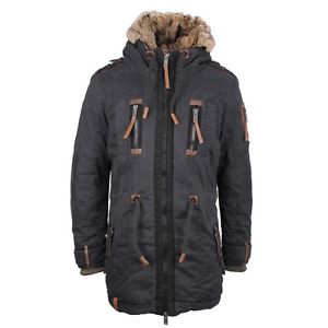 Naketano Veste D'hiver Pour Hommes Manteau Parka noir Last Don Mede III 2 noir