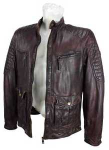 Camel active Homme Veste Cuir Agneau Véritable bordeaux NEUF 9004