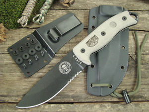ES5STG ESEE Model 5 Tactical 1095 Carbon Blade Micarta Handles Kydex Sheath USA