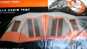 Ozark Trail 23' x 11'6" Instant Double Villa Cabin Tent, Sleeps 8, Orange