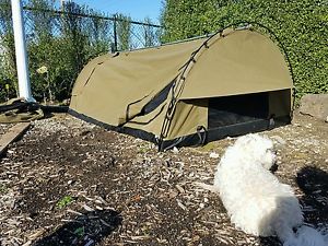 SARA Double Camping Swags Canvas Free Standing Dome Tent Bag Grey