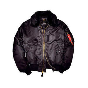 ALPHA INDUSTRIES B15 NOIR NOIR VESTE D'AVIATEUR BLOUSON BOMBARDIER