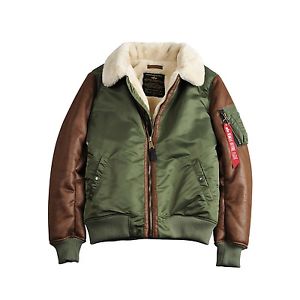 ALPHA INDUSTRIES B3 M VESTE D'AVIATEUR SAGE VERT MA-1 FOURRÉ VESTE D'HIVER