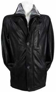 David Moore Veste Homme En Cuir Veste longue cuir véritable noir neuf 9009