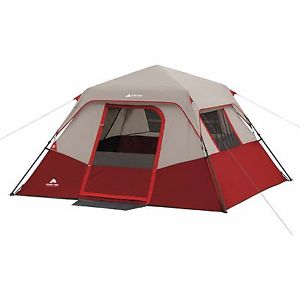 6 Person 3 Windows All Season Electrical Cord Access Instant Cabin Camping Tent