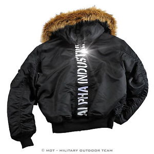 Alpha Industries 45P à capuche Custom, Veste, noir, noir, réfléchissant, 113145
