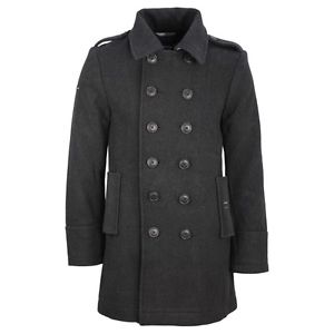 Superdry Veste Laine Manteau Classic Pont anthracite moucheté M50001TN