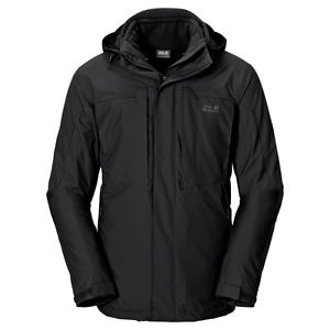 Jack Wolfskin Uomo Doppia Giacca 3in1 da camminata BEN NAVIS lungo Sezione blac