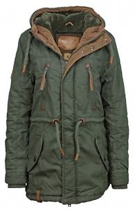 Naketano Hommes Veste D'hiver Rouge Fusée Olive