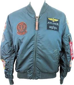 Alpha Industries Ma-1 Pilot Homme Foncé Essence Vert Fermeture Éclair