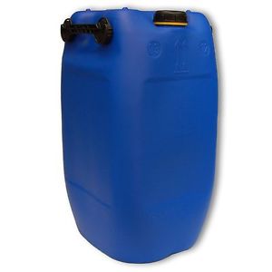 Bidon plastique 60 L, DIN 71 Bleu 3 poignées, HDPE, fab. en Allemagne (22047)