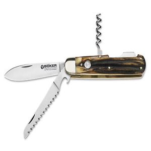 Böker Jagdmesser Trio CPM Taschenmesser CPM-CruWear Hirschhorn Backlock