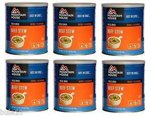 Case of 6 Mountain House Beef Stew-#1 Cans+25 Year Shelf Life