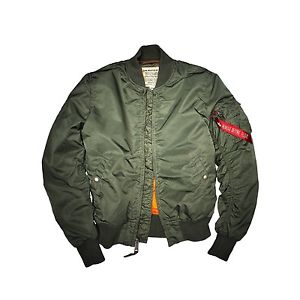 ALPHA INDUSTRIES MA-1 VF 59 SAGE VERT VESTE D'AVIATEUR BLOUSON BOMBARDIER