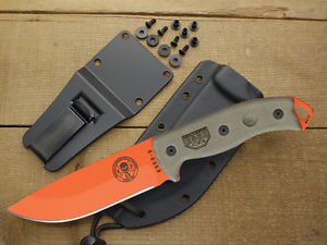 ES5POG ESEE Orange 1095 Carbon Blade Micarta Handles Kydex Sheath Made In USA