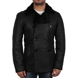 Brandslock Homme 100% Peau Mouton Véritable Cuir Slim Fit Aviateur Volant Vestes