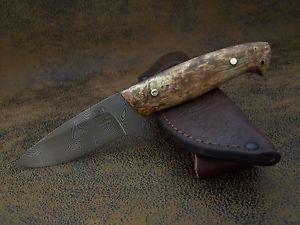 EXKLUSIVES CUSTOMS Zlatoust Damast Messer Outdoor / Jagdmesser 180 Lagen HRC-60