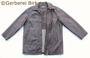 Veste Homme En Cuir Trapper Cuir Vache Cuir Véritable Marron Foncé