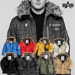 Alpha Industries Veste D'hiver Pour Hommes Montagne Parka fourré S jusqu'à 5XL