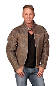 Gr. XL NEUF Gordon Veste En Cuir Brun Antique Véritable Motard haute qualité