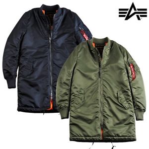 Alpha Industries Veste Homme MA-1 Manteau Parka Des Bomber Long NEUF