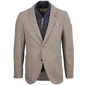 Camel active Hommes Loisirs Veste de costume ajusté beige marron moucheté 4+59