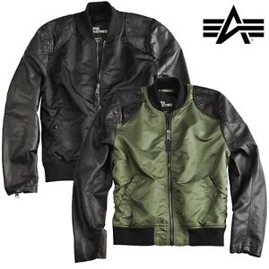 Alpha Industries Veste Homme SALETÉ De Moto en Cuir Motard S - 3XL