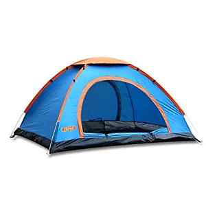 Backpacking Tent Polyester Automatic Pop Up Double Doors Screen Windows 4 Person