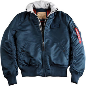 ALPHA INDUSTRIES MA-1 D-TEC REP. BLEU VESTE D'AVIATEUR BLOUSON BOMBARDIER
