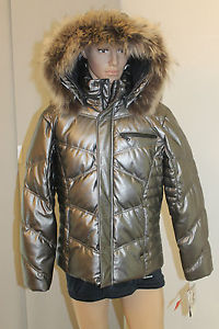 Sportalm Kitzbühel Homme Cuir Manteau Veste avec Vraie Fourrure Cayenne Argent