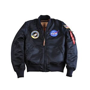 ALPHA INDUSTRIES MA-1 VF NASA REPL. BLEU XL VESTE BOMBER VESTE D'AVIATEUR