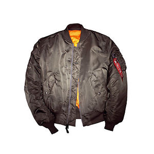ALPHA INDUSTRIES MA-1 REP. GRIS VESTE D'AVIATEUR BLOUSON BOMBARDIER