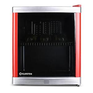 MINI FRIGO ROUGE 46 LITRES REFRIGERATEUR 15 BOUTEILLES THERMOSTAT PORTE VITREE