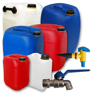 Wasserkanister mit Zubehör Metallhahn Entlüftungshahn Kanister 3 5 10 20 30 60 L