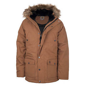 Carhartt Trapper Parka hamilton marron noir - Homme Manteau d'hiver