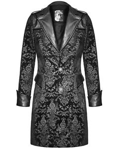 Punk Rave Gilet Hommes Manteau Noir Damas Gothique Steampunk VINTAGE Régence