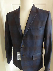 TED BAKER Marine Bingley Slim Fit Carreaux Veste Blazer Taille 42R