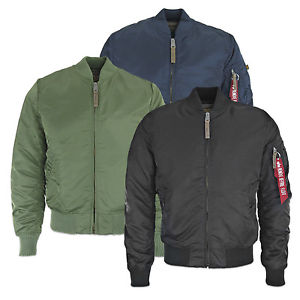 NEUF ALPHA INDUSTRIES MA-1 VF59 VESTE - SAUGE/MARINE/NOIR NEUF AVEC ÉTIQUETTE