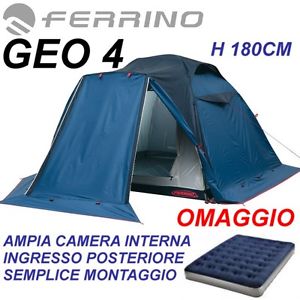 FERRINO GEO 4 places TENTE da pour Camping avec Porche MATELAS CADEAU