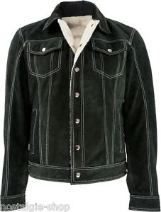 Cuir sauvage Jeans style Veste en avec Fourrure chaud comme Nubuck 501 doublé