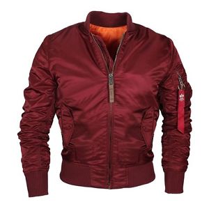 ALPHA Industries MA 1 Veste Homme Veste bomber Veste d'aviateur Bordeaux rouge