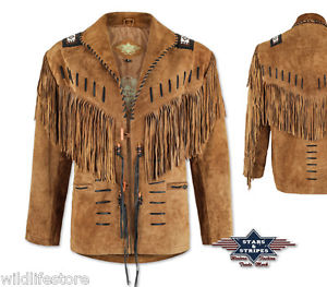 S-XXL Buffalo Veste En Cuir de costume Véritable Western frange