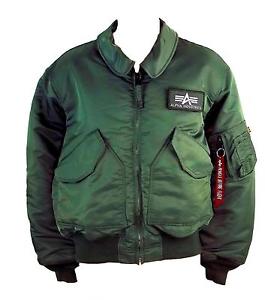 Alpha Industries Cwu 45/p Homme Vert Sauge Fermeture Éclair Blouson Aviateur