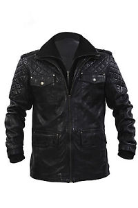 Infinity Homme Décontracté 100% Peau D'agneau Noir Matelassé Slim Fit Veste Cuir