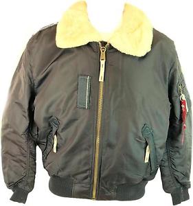 Alpha Industries Injecteur III Homme Marron Vintage Fermeture Éclair Flight